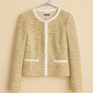 BASLER womens gold tweed knit blazer jacket 38/8 dressy